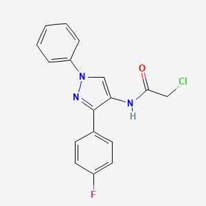 2-chloro-N-[3-(4-fluorophenyl)-1-phenylpyrazol-4-yl]acetamide