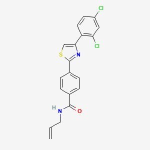 molecular formula C19H14Cl2N2OS B2493554 N-allyl-4-[4-(2,4-dichlorophenyl)-1,3-thiazol-2-yl]benzenecarboxamide CAS No. 321429-98-5