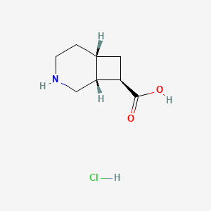molecular formula C8H14ClNO2 B2493559 rac-(1R,6S,8R)-3-Azabicyclo[4.2.0]octane-8-carboxylic acid hydrochloride CAS No. 1820569-17-2