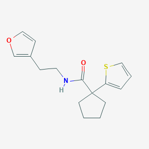 molecular formula C16H19NO2S B2493567 N-(2-(furan-3-yl)ethyl)-1-(thiophen-2-yl)cyclopentanecarboxamide CAS No. 1428356-52-8