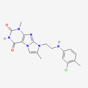 8-(2-((3-chloro-4-methylphenyl)amino)ethyl)-1,7-dimethyl-1H-imidazo[2,1-f]purine-2,4(3H,8H)-dione