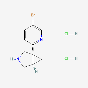 molecular formula C10H13BrCl2N2 B2493600 (1R,5R)-1-(5-Bromopyridin-2-yl)-3-azabicyclo[3.1.0]hexane;dihydrochloride CAS No. 2580101-25-1