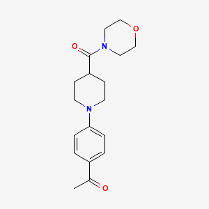 molecular formula C18H24N2O3 B2493604 1-{4-[4-(Morpholinocarbonyl)piperidino]phenyl}-1-ethanone CAS No. 900018-92-0