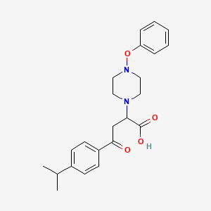molecular formula C23H28N2O4 B2493608 4-oxo-2-(4-phenoxypiperazin-1-yl)-4-(4-propan-2-ylphenyl)butanoic Acid CAS No. 329777-65-3