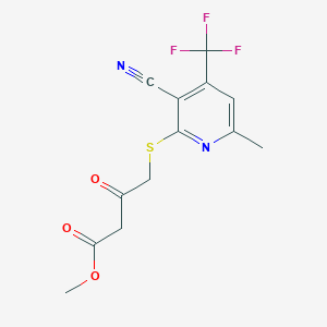 Methyl 4-[3-cyano-6-methyl-4-(trifluoromethyl)pyridin-2-yl]sulfanyl-3-oxobutanoate