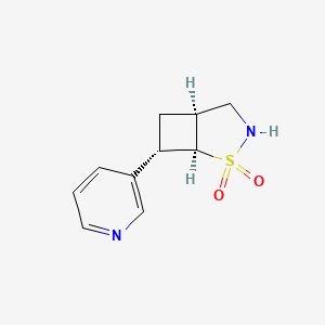 molecular formula C10H12N2O2S B2493616 (1S,5S,7S)-7-Pyridin-3-yl-2lambda6-thia-3-azabicyclo[3.2.0]heptane 2,2-dioxide CAS No. 2375250-22-7