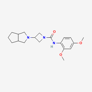 molecular formula C19H27N3O3 B2493617 3-(3,3a,4,5,6,6a-Hexahydro-1H-cyclopenta[c]pyrrol-2-yl)-N-(2,4-dimethoxyphenyl)azetidine-1-carboxamide CAS No. 2415520-30-6