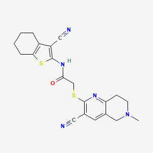 2-[(3-cyano-6-methyl-7,8-dihydro-5H-1,6-naphthyridin-2-yl)sulfanyl]-N-(3-cyano-4,5,6,7-tetrahydro-1-benzothiophen-2-yl)acetamide