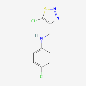 molecular formula C9H7Cl2N3S B2493628 N-(4-chlorophenyl)-N-[(5-chloro-1,2,3-thiadiazol-4-yl)methyl]amine CAS No. 339010-29-6