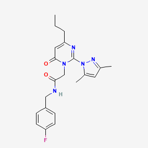 2-(2-(3,5-dimethyl-1H-pyrazol-1-yl)-6-oxo-4-propylpyrimidin-1(6H)-yl)-N-(4-fluorobenzyl)acetamide