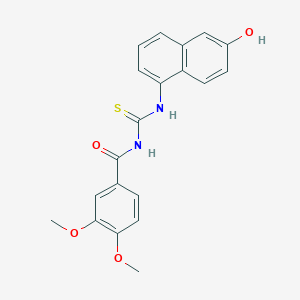 molecular formula C20H18N2O4S B249363 N-[(6-hydroxynaphthalen-1-yl)carbamothioyl]-3,4-dimethoxybenzamide 