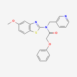 molecular formula C22H19N3O3S B2493631 N-(5-methoxybenzo[d]thiazol-2-yl)-2-phenoxy-N-(pyridin-3-ylmethyl)acetamide CAS No. 895415-51-7