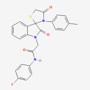 molecular formula C25H20FN3O3S B2493632 2-(2,4'-dioxo-3'-(p-tolyl)spiro[indoline-3,2'-thiazolidin]-1-yl)-N-(4-fluorophenyl)acetamide CAS No. 894549-29-2