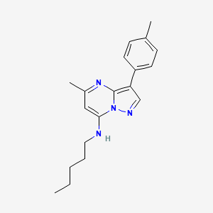 molecular formula C19H24N4 B2493638 5-methyl-3-(4-methylphenyl)-N-pentylpyrazolo[1,5-a]pyrimidin-7-amine CAS No. 890612-94-9