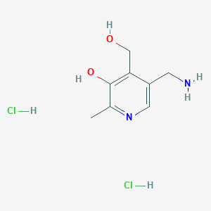 molecular formula C8H14Cl2N2O2 B2493641 5-(氨基甲基)-4-(羟甲基)-2-甲基吡啶-3-醇；二盐酸盐 CAS No. 6560-68-5