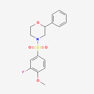 4-((3-Fluoro-4-methoxyphenyl)sulfonyl)-2-phenylmorpholine