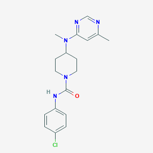 molecular formula C18H22ClN5O B2493652 N-(4-Chlorophenyl)-4-[methyl-(6-methylpyrimidin-4-yl)amino]piperidine-1-carboxamide CAS No. 2415552-67-7