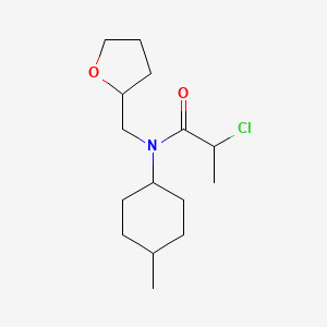 molecular formula C15H26ClNO2 B2493654 2-Chloro-N-(4-methylcyclohexyl)-N-(oxolan-2-ylmethyl)propanamide CAS No. 2411242-31-2