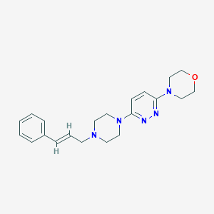 molecular formula C21H27N5O B2493656 4-[6-[4-[(E)-3-Phenylprop-2-enyl]piperazin-1-yl]pyridazin-3-yl]morpholine CAS No. 2415641-98-2