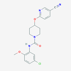 molecular formula C19H19ClN4O3 B2493657 N-(5-chloro-2-methoxyphenyl)-4-((5-cyanopyridin-2-yl)oxy)piperidine-1-carboxamide CAS No. 1428353-01-8