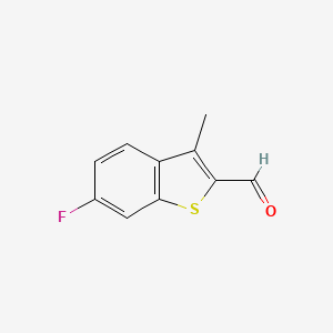 molecular formula C10H7FOS B2493658 6-氟-3-甲基-1-苯并噻吩-2-甲醛 CAS No. 1398497-04-5