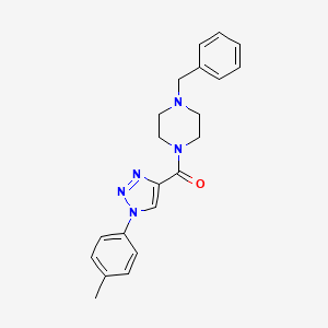 molecular formula C21H23N5O B2493662 (4-苄基哌嗪-1-基)(1-(对甲苯基)-1H-1,2,3-三唑-4-基)甲酮 CAS No. 951598-02-0