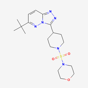 molecular formula C18H28N6O3S B2493664 4-[(4-{6-Tert-butyl-[1,2,4]triazolo[4,3-b]pyridazin-3-yl}piperidin-1-yl)sulfonyl]morpholine CAS No. 2199161-85-6