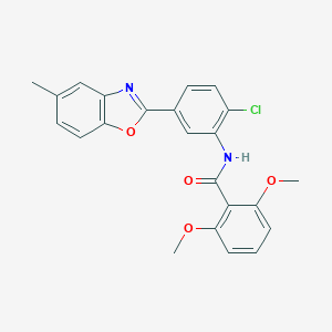 molecular formula C23H19ClN2O4 B249367 N-[2-chloro-5-(5-methyl-1,3-benzoxazol-2-yl)phenyl]-2,6-dimethoxybenzamide 