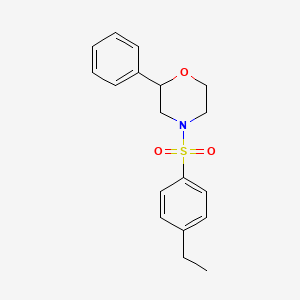 molecular formula C18H21NO3S B2493676 4-((4-Ethylphenyl)sulfonyl)-2-phenylmorpholine CAS No. 953958-97-9