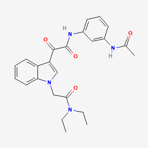 molecular formula C24H26N4O4 B2493677 N-(3-acetamidophenyl)-2-(1-(2-(diethylamino)-2-oxoethyl)-1H-indol-3-yl)-2-oxoacetamide CAS No. 893984-44-6