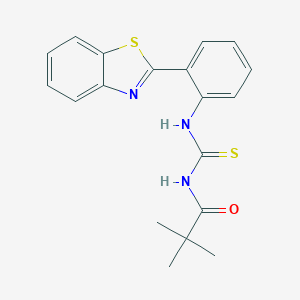 molecular formula C19H19N3OS2 B249368 N-{[2-(1,3-benzothiazol-2-yl)phenyl]carbamothioyl}-2,2-dimethylpropanamide 