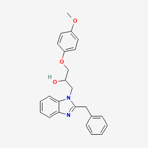 molecular formula C24H24N2O3 B2493683 3-(4-Methoxyphenoxy)-1-[2-benzylbenzimidazolyl]propan-2-ol CAS No. 1147233-94-0