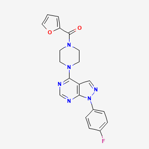 molecular formula C20H17FN6O2 B2493696 1-[1-(4-fluorophenyl)-1H-pyrazolo[3,4-d]pyrimidin-4-yl]-4-(furan-2-carbonyl)piperazine CAS No. 1105233-73-5