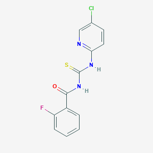 molecular formula C13H9ClFN3OS B249370 N-[(5-chloropyridin-2-yl)carbamothioyl]-2-fluorobenzamide 