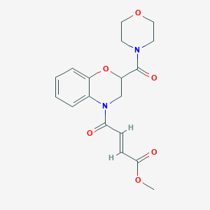 molecular formula C18H20N2O6 B2493700 Methyl (E)-4-[2-(morpholine-4-carbonyl)-2,3-dihydro-1,4-benzoxazin-4-yl]-4-oxobut-2-enoate CAS No. 2411337-71-6