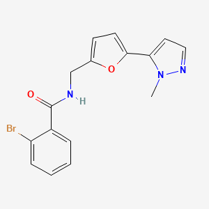 2-Bromo-N-[[5-(2-methylpyrazol-3-yl)furan-2-yl]methyl]benzamide