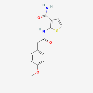 molecular formula C15H16N2O3S B2493708 2-(2-(4-Ethoxyphenyl)acetamido)thiophene-3-carboxamide CAS No. 923442-15-3