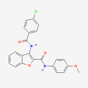 molecular formula C23H17ClN2O4 B2493710 3-(4-chlorobenzamido)-N-(4-methoxyphenyl)benzofuran-2-carboxamide CAS No. 887872-02-8