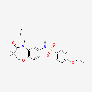 molecular formula C22H28N2O5S B2493712 N-(3,3-dimethyl-4-oxo-5-propyl-2,3,4,5-tetrahydrobenzo[b][1,4]oxazepin-7-yl)-4-ethoxybenzenesulfonamide CAS No. 922056-76-6