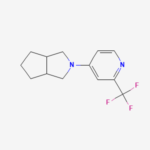 molecular formula C13H15F3N2 B2493718 2-[2-(Trifluoromethyl)pyridin-4-yl]-3,3a,4,5,6,6a-hexahydro-1H-cyclopenta[c]pyrrole CAS No. 2415584-25-5