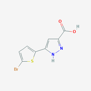 molecular formula C8H5BrN2O2S B2493723 5-(5-bromothiophen-2-yl)-1H-pyrazole-3-carboxylic Acid CAS No. 1038558-41-6