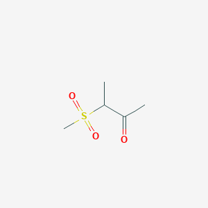 molecular formula C5H10O3S B2493727 3-Methanesulfonylbutan-2-one CAS No. 855280-05-6