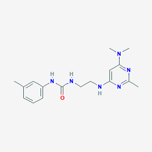 molecular formula C17H24N6O B2493739 1-(2-((6-(二甲基氨基)-2-甲基嘧啶-4-基)氨基)乙基)-3-(间甲苯基)脲 CAS No. 1203280-82-3
