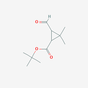 molecular formula C11H18O3 B2493743 Tert-butyl 3-formyl-2,2-dimethylcyclopropane-1-carboxylate CAS No. 35285-07-5