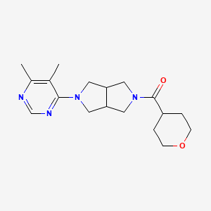 molecular formula C18H26N4O2 B2493745 4,5-Dimethyl-6-[5-(oxane-4-carbonyl)-octahydropyrrolo[3,4-c]pyrrol-2-yl]pyrimidine CAS No. 2201871-53-4
