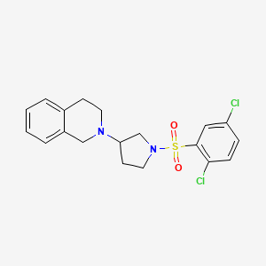 molecular formula C19H20Cl2N2O2S B2493752 2-(1-((2,5-Dichlorophenyl)sulfonyl)pyrrolidin-3-yl)-1,2,3,4-tetrahydroisoquinoline CAS No. 2034308-60-4