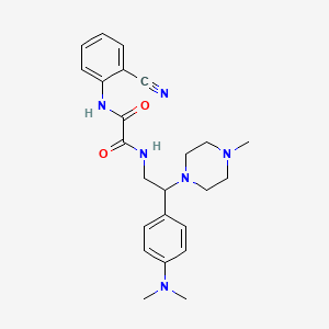 molecular formula C24H30N6O2 B2493758 N1-(2-cyanophenyl)-N2-(2-(4-(dimethylamino)phenyl)-2-(4-methylpiperazin-1-yl)ethyl)oxalamide CAS No. 899957-37-0