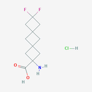 molecular formula C11H16ClF2NO2 B2493759 2-Amino-8,8-difluorodispiro[3.1.36.14]decane-2-carboxylic acid;hydrochloride CAS No. 2460750-05-2