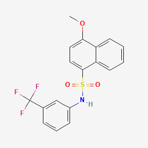 molecular formula C18H14F3NO3S B2493760 [(4-Methoxynaphthyl)sulfonyl][3-(trifluoromethyl)phenyl]amine CAS No. 929431-89-0