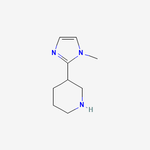molecular formula C9H15N3 B2493774 3-(1-甲基-1H-咪唑-2-基)哌啶 CAS No. 933701-83-8